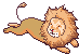 Gif animé lion couché